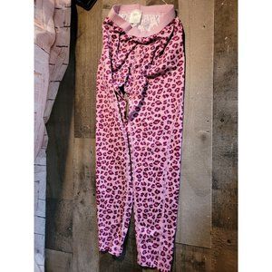 Lands End Kids Youth pj leggings cheetah pink print
